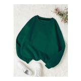 Know Kadın 3 Iplik Nefti Yeşil Düz Bisiklet Yaka Sweatshirt