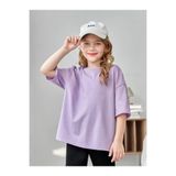 Know Kız Çocuk Lila Oversize T-shirt Biker Şortlu Takım