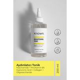 Known. Aydınlatıcı Tonik 200 ml Niacinamide Hyaluronic Acid Collagen Lekeli Ciltler İçin