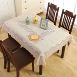 KnSam Açık gri masa örtüsü, köşeli, polyester masa örtüsü, 90 x 220 cm | Masa Örtüleri Dış Mekan Bölünmüş Dantel Çiçekler Leke Koruması Masa Dekorasyonu