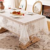 KnSam Bej Beyaz Masa Örtüsü Köşeli, Masa Örtüleri Polyester, 140x260cm | Masa örtüsü, doğum günü, dantel, yapraklar, masa koruması, masa dekorasyonu