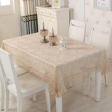 KnSam Bej masa örtüsü, köşeli, çiçekli masa örtüsü, polyester, 110 x 110 cm | Masa örtüsü, doğum günü, dantel, nakış, masa dekorasyonu