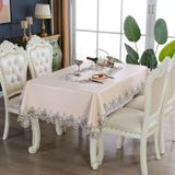 KnSam Bej masa örtüsü, köşeli, çiçekli masa örtüsü, polyester deri, 150 x | Masa örtüsü, bahçe, dantel nakış, leke koruması, masa dekorasyonu