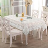 KnSam Beyaz masa örtüsü, köşeli, çiçekli masa örtüsü, polyester, 130 x 180 | Masa örtüsü, bahçe, Avrupa tarzı, dantel nakış, yapraklar, masa dekorasyonu