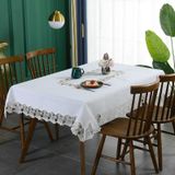 KnSam Beyaz Masa Örtüsü Köşeli, Noel Motifli Dantel Masa Örtüsü, 90x150 | Polyester masa örtüsü doğum günü çanları kar taneleri masa dekorasyonu