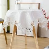 KnSam Beyaz Masa Örtüsü Yuvarlak, Noel Motifli Masa Örtüleri Polyester, 200 | Masa örtüsü dış mekan dantel çiçekler oturma odası masası masa dekorasyonu