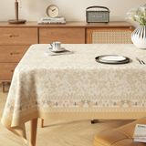 KnSam Haki Bej Masa Örtüsü Masa Folyosu Köşeli, Çiçekler, PVC, 80 x 120 cm | Masa Örtüleri Masa Örtüsü Yuvarlak Dış Mekan Baskılı Asma Su Geçirmez, Leke Tutmaz, Yıkanabilir, Lotus Etkisi