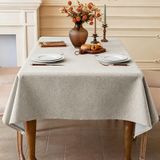 KnSam Köşeli masa örtüsü bej, tek renkli masa örtüsü polyester, 120 x 170 | Masa örtüsü, doğum günü, masa dekorasyonu
