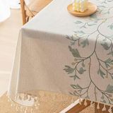 KnSam Köşeli masa örtüsü bej yeşil, masa örtüsü polyester, 90x90cm | Masa örtüsü, doğum günü, yapraklar, dallar, oturma odası sehpası, masa dekorasyonu
