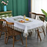 KnSam Köşeli masa örtüsü, beyaz, çiçekli masa örtüsü, polyester, 110 x 160 | Masa örtüsü, doğum günü, işlemeli masa dekorasyonu