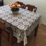KnSam Köşeli masa örtüsü, beyaz, çiçekli masa örtüsü, polyester, 85 x 85 cm | Masa örtüleri dış mekan tığ işi dantel yemek masası, kutlama, düğün ve dekorasyon için uygundur