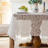 KnSam Köşeli masa örtüsü, beyaz, dantel masa örtüsü, polyester, 140 x 140 | Dış mekan için masa örtüsü, Boho yapraklar, yemek masası, kutlama, düğün ve dekorasyon için uygundur