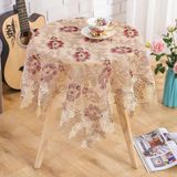 KnSam Köşeli masa örtüsü kahve bordo, çiçekli masa örtüsü, 150 x 150 cm | Polyester masa örtüleri dantel nakış yapraklar yemek masası, kutlama, düğün ve dekorasyon için uygundur