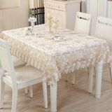 KnSam Köşeli masa örtüsü kahve, çiçekli masa örtüsü polyester, 150 x 150 cm | Masa örtüsü dış mekan Avrupa tarzı dantel nakış yapraklar yemek masası, kutlama, düğün ve dekorasyon için uygundur