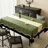 KnSam Köşeli masa örtüsü masa folyosu yeşil bej, çiçekler, PVC, 80 x 120 cm | Masa örtüsü, Bohem, baskılı, dallar, su geçirmez, leke tutmaz, yıkanabilir, lotus efekti