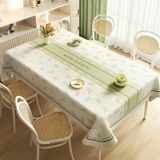 KnSam Köşeli masa örtüsü masa folyosu yeşil bej, dallar, PVC, 80 x 120 cm | Masa örtüsü, bahçe masası için, baskılı, su geçirmez, leke tutmaz, yıkanabilir, lotus efekti