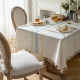 KnSam Köşeli masa örtüsü sarı mavi, buğday masa örtüsü polyester, 140 x 260 | Yeşil masa örtüsü doğum günü masa dekorasyonu