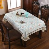 KnSam Mavi masa örtüsü, köşeli, çiçekli masa örtüsü, polyester, 115 x 115 | Masa örtüsü doğum günü jakarlı asma masa dekorasyonu