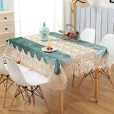 KnSam Mavi Yeşil Masa Örtüsü Köşeli, Dantel Çiçek Masa Örtüleri Kadife | Masa örtüsü, düğün, oturma odası masası, masa dekorasyonu