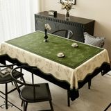 KnSam Yeşil Bej Masa Örtüsü Masa Folyosu Köşeli, Çiçekler, PVC, 80x120 cm | Masa örtüsü, masa örtüsü, kokteyl masası, baskılı, dallar su geçirmez, leke tutmaz, yıkanabilir, lotus efekti
