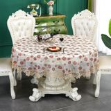 KnSam Yuvarlak Masa Örtüsü Bordo, Çiçek Yaprakları Masa Örtüleri Polyester | Masa örtüsü Boho dantel nakış çift katmanlı yemek masası, kutlama, düğün ve dekorasyon için uygundur