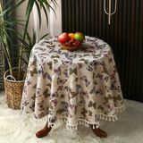 KnSam Yuvarlak Masa Örtüsü Renkli, Kelebekler Masa Örtüleri Polyester, 130 | Yemek masası, kutlama, düğün ve dekorasyon için uygun doğum günü baskılı masa örtüsü