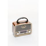 Knstar Kn-1183bt Şarjlı Ledli Retro Ahşap Radyo Mp3 Çalar
