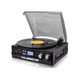 Knstar Kn-27 Bluetoothlu Kumandalı Ahşap Görünümlü Pikap Radyo Kaset USB Mp3 Çalar