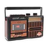 Knstar Nostaljik Bluetooth'lu Kaset Çalar + USB + Sd + Tf Card + Fm Radyo Fm/am/sw1-2 Radyo - Kahverengi