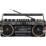 Knstar PX-149BT Bluetooth Usb+Sd+Fm Radyo Kaset Çalar Kahverengi Taşınabilir Müzik Sistemi
