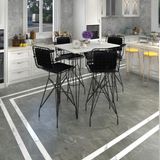 Knsz masa sandalye takımı hem105zengin byzsyh 130*070 4 sandalye syhsyh kolçaklı sırt minderli - Beyaz