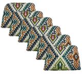 Knsz Sırt Minderi 6 Lı Mazlum Kilim Desen Kumaş Cırtlı Tel Sandalyesi Sırtı İçin
