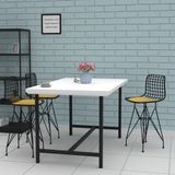 Knsz ufak boy tel bar sandalyesi 1 li uslu syhsrı 55 cm oturma yüksekliği mutfak bahçe cafe ofis - Siyah