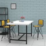 Knsz ufak boy tel bar sandalyesi 1 li uslu syhsrı sırt minderli 55 cm oturma yüksekliği mutfak bahçe cafe ofis - Siyah