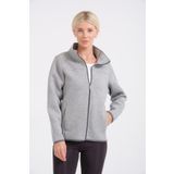 KNUP Kadın Scuba Sweatshirt - Gri, Tam Fermuarlı, Cepli, Esnek ve Konforlu