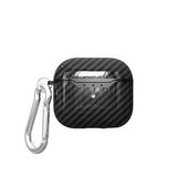 Kny Apple Airpods 3 Için Karbon Desenli Sert Kancalı-Askılı Kılıf - Siyah