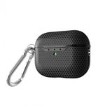 Kny Apple Airpods Pro 2. Nesil Icin Petek Desenli Kancali Silikon Kilif Siyah