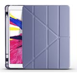 Kny Apple iPad Air 3 İçin Kalemlıklı Arkası Silikon Standlı Trifolding Kılıf Mor