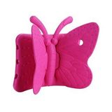 KNY Apple İpad Mini 3 Kılıf Çoçuklar İçin Kelebek Desenli Silikon Pembe