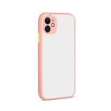 KNY Apple İphone 11 Kılıf Renkli Kenarlı Kamera Korumalı Buzlu Hux Kapak Pembe