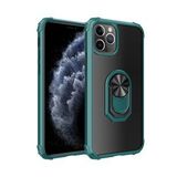 KNY Apple İphone 11 Pro Kılıf Silikon Kenarlı Renkli Yüzüklü Manyetik Mola Kapak Yeşil
