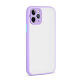 KNY Apple İphone 11 Pro Max Kılıf Renkli Kenarlı Kamera Korumalı Buzlu Hux Kapak Mor