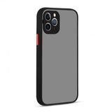 KNY Apple İphone 11 Pro Max Kılıf Renkli Kenarlı Kamera Korumalı Buzlu Hux Kapak Siyah