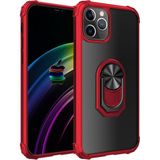 Kny Apple Iphone 12 Pro Kılıf Silikon Kenarlı Yüzüklü Manyetik Mola Kapak - Kırmızı - İphone 12 Pro