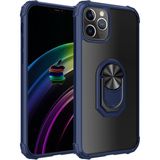 Kny Apple Iphone 12 Pro Max Kılıf Silikon Kenarlı Yüzüklü Manyetik Mola Kapak - Lacivert - İphone 12 Pro Max