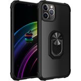 Kny Apple Iphone 12 Pro Max Kılıf Silikon Kenarlı Yüzüklü Manyetik Mola Kapak - Siyah - İphone 12 Pro Max