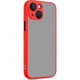 Kny Apple Iphone 13 Kılıf Silikon Kenarlı Kamera Korumalı Hux Kapak - Kırmızı - İphone 13