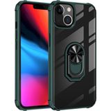 Kny Apple İphone 13 Mini Kilif Silikon Kenarli Yuzuklu Manyetik Mola Kapak Yesil