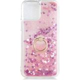 Kny Apple Iphone 13 Pro Kılıf Sıvılı Simli Yüzüklü Milce Kapak Pembe