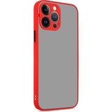 Kny Apple Iphone 13 Pro Max Kılıf Silikon Kenarlı Kamera Korumalı Hux Kapak - Kırmızı - İphone 13 Pro Max